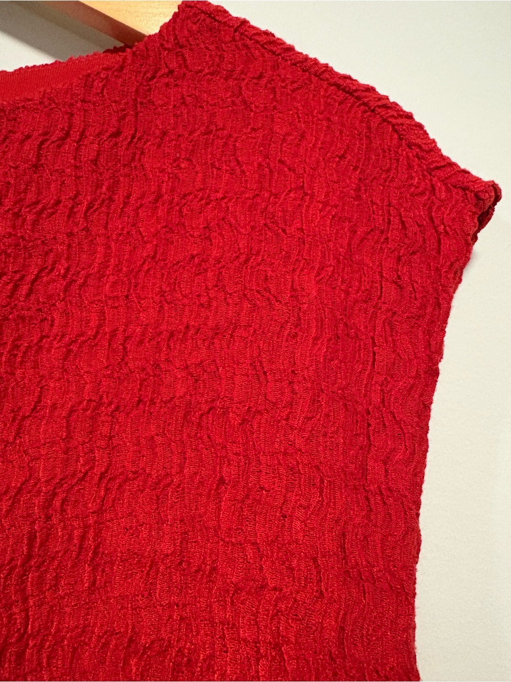 H&M Red Textured Boatneck Midi Dress | Size XL - Picture 6 of 7